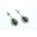 Handcrafted Earrings 925 Sterling Silver Natural Black Onyx & Marcasite Stones
